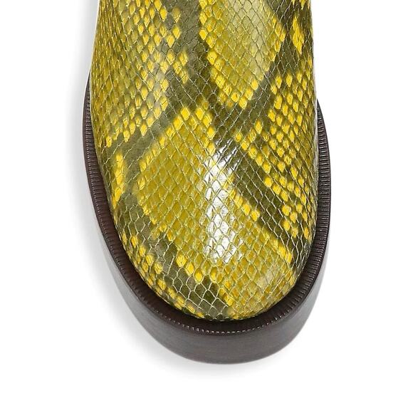SIMON MILLER Raid Snakeskin Embossed Platform Ankle Boot - Yellow Size 37 - Picture 3 of 10